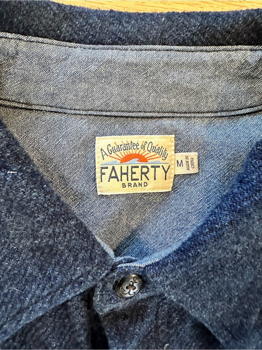 Faherty blue twill cotton Casual Button-Down Shirt - Picture 9 of 10